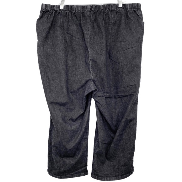 Woman Within Dark Gray Denim Capri w Elastic Waist Pull On w Pockets Sz 24W - Picture 2 of 8